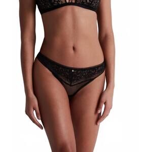 NEW AUBADE illusion fauve tanga brief in black